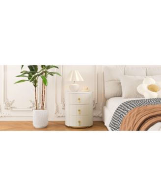 Upholstered 3-Drawer Nightstand