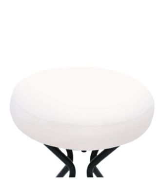 Backless Bar Stools Set of 2 - Black & Cream