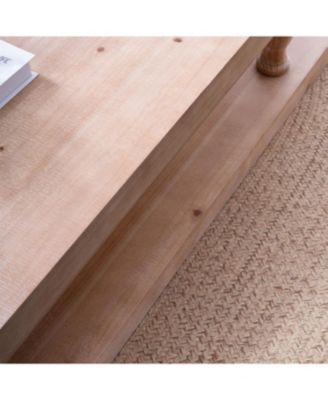 Rustic Wood Coffee Table with Shelf