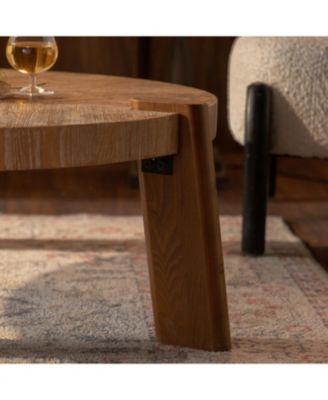 Rustic Wood Round Coffee Table
