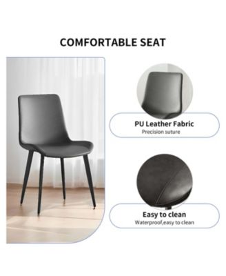 Upholstered Faux Leather Dining Chairs (Set of 4)