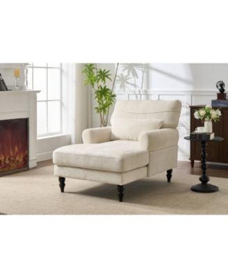 Modern White Chaise Lounge Sofa Recliner