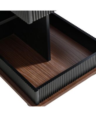  Adjustable Lift-Top End Table with Wheels & Storage