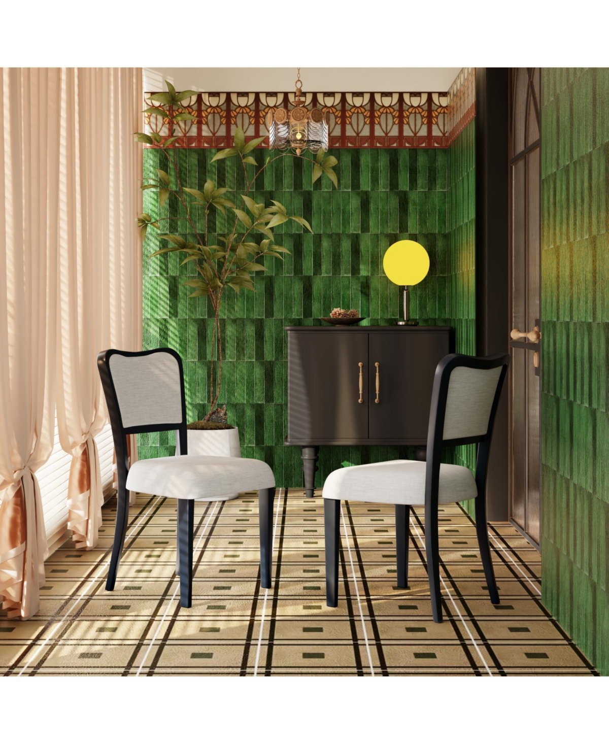 Streamdale Black Walnut Upholstered Dining Chairs (Set of 2)