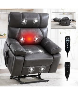Leatheraire Power Lift Recliner w/ Heat & Massage