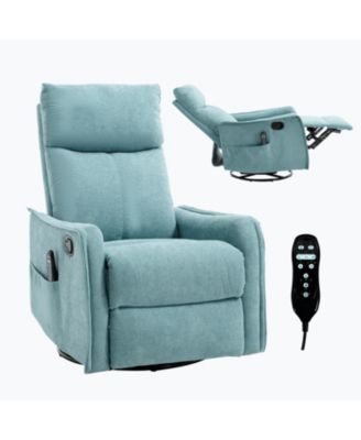 Heat Massage Rocker Recliner Chair, Blue-Green