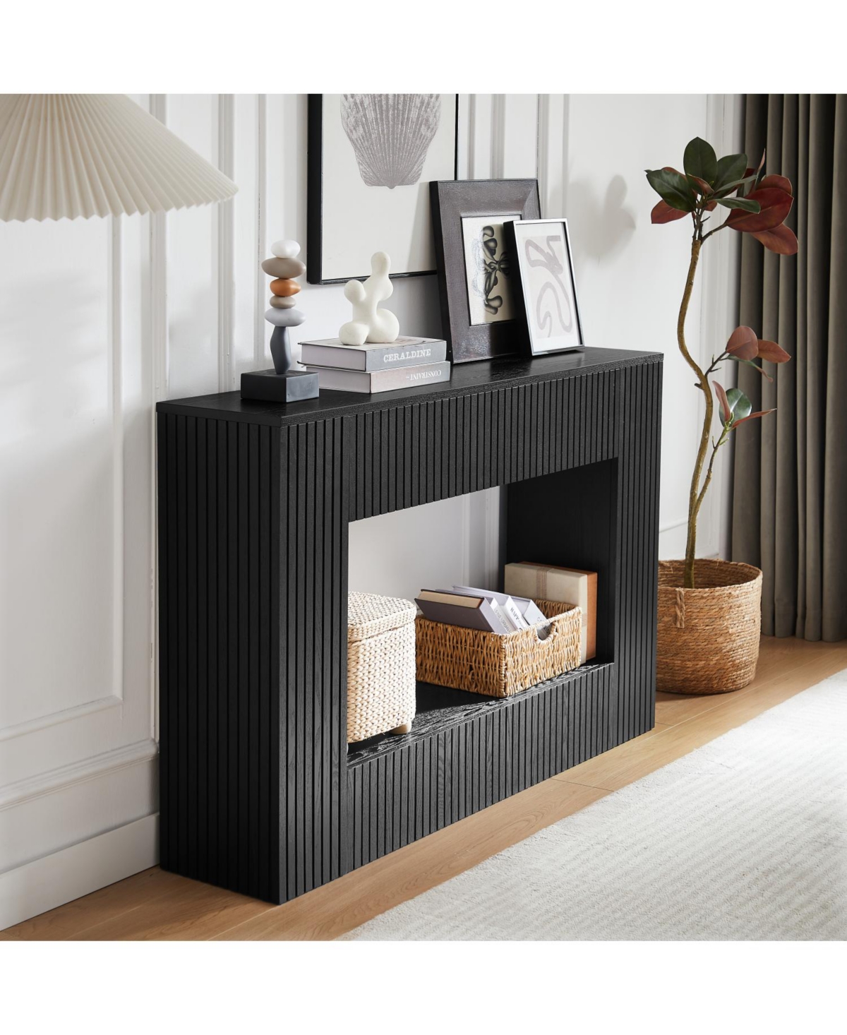 Streamdale Furniture 55" Modern Slatted Console/Entryway Table