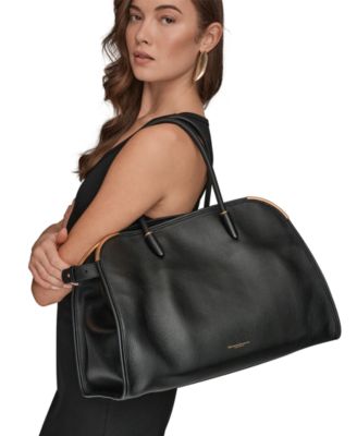Satin Leather Medium Tote Bag