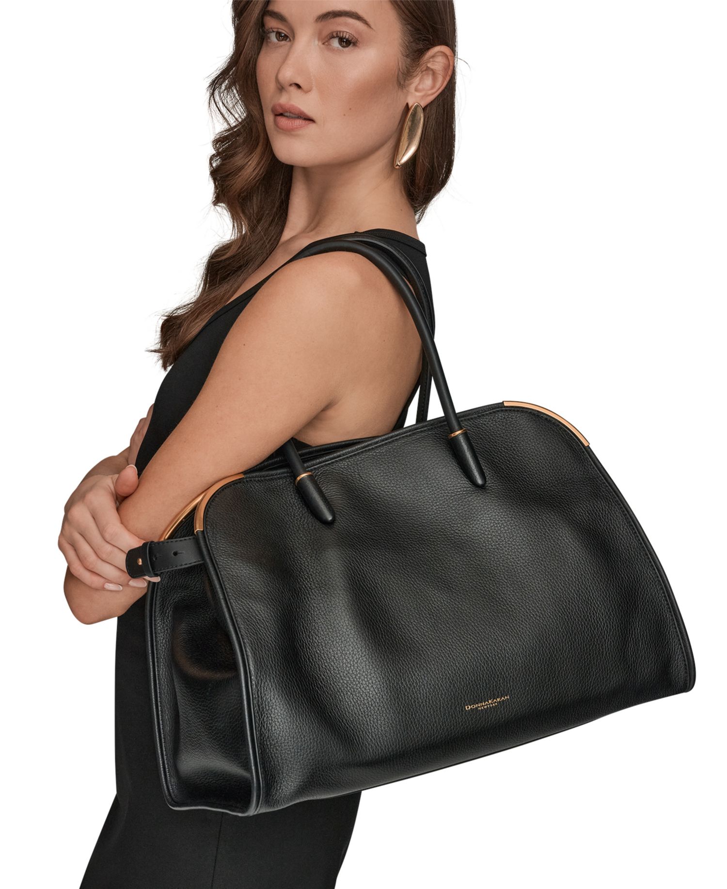 Satin Leather Tote Bag