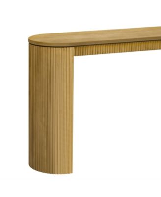 Curved Design Console Table with Unique Vertical Stripe Design, Suitable for Living Room,Study and Entrance