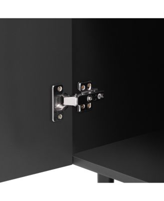 Mira 2-Drawer Modern Side Cabinets with Adjustable Shelves and Geometric Door Design