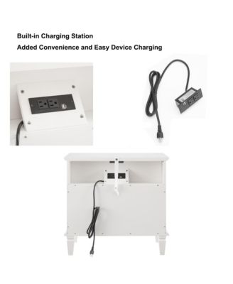 Nightstand with Charging Station and Drawers