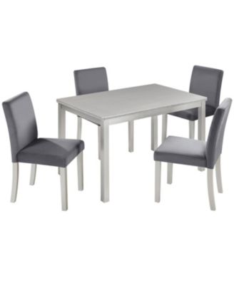 5-Piece Silver Grey Dining Set
