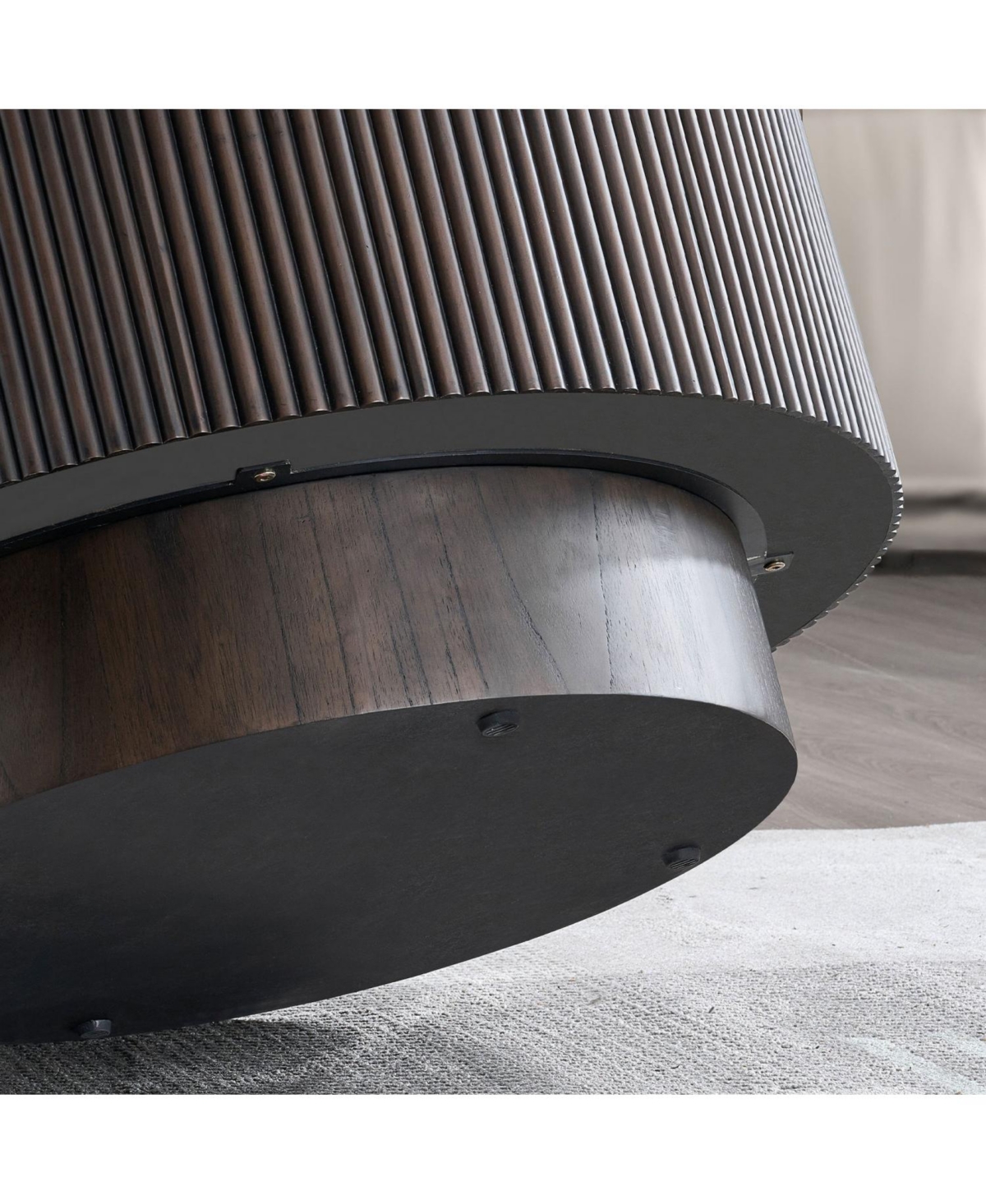 Streamdale Furniture Marble Pattern Coffee Table - Round, Dark Brown