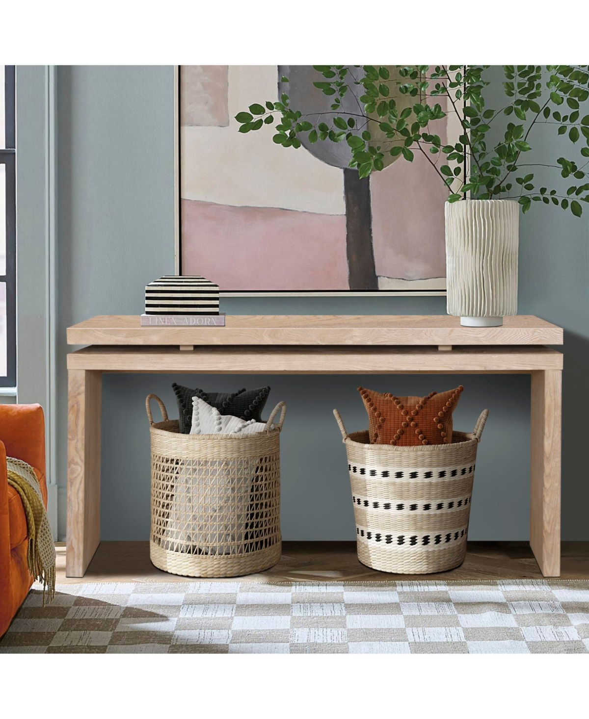 Streamdale Furniture Streamdale 60" Antique Natural Farmhouse Console Table