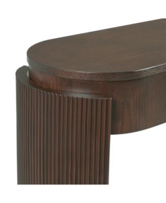 Espresso Entryway Console Table - Fluted Design & 2 Drawers