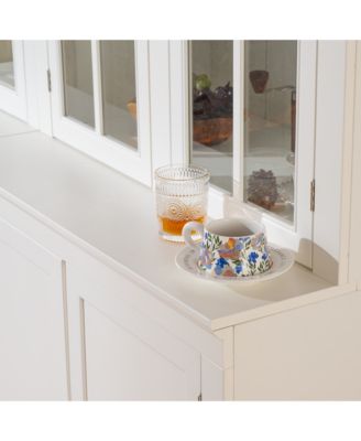 75" Pantry Cabinet Set, 60" Farmhouse Display Cabinets