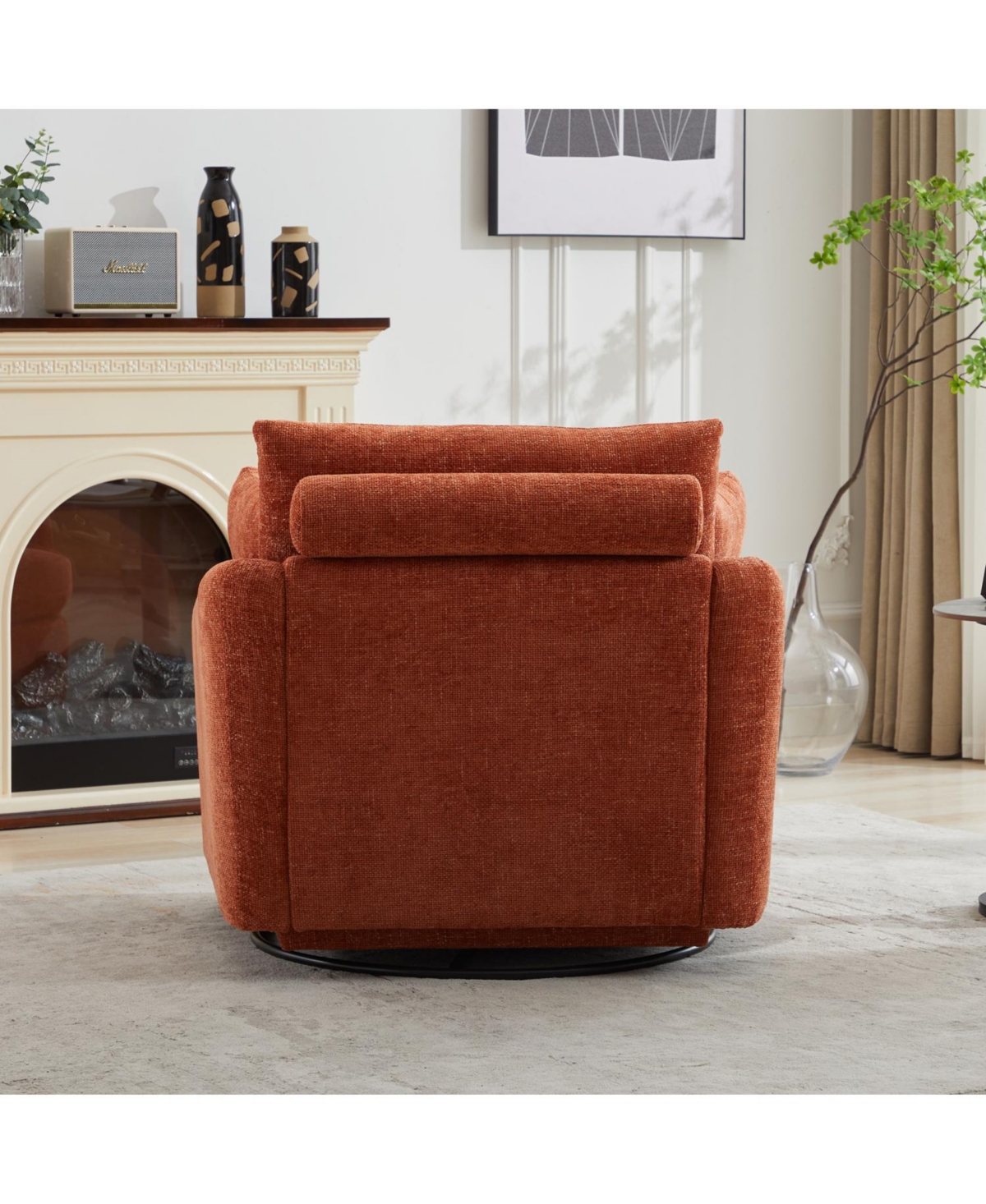 Streamdale FurnitureChenille Swivel Accent Chair with Pillows