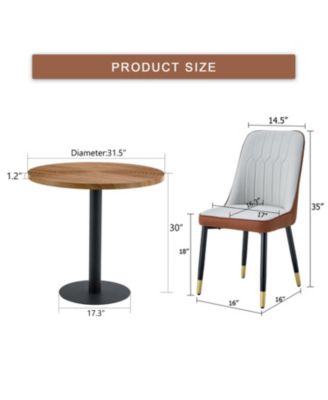 Streamdale 31.5" Round Dining Set- Wood Table & 4 PU Chairs