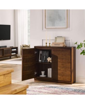 Walnut Sideboard Buffet Cabinet with Outlets