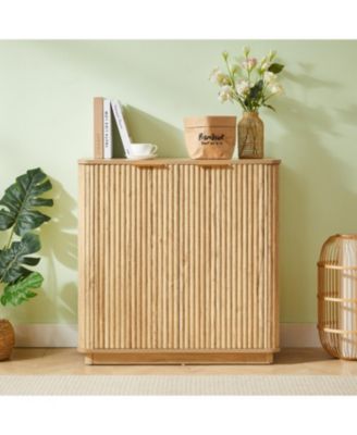 Oak Buffet Cabinet Sideboard - Curved Wave Design