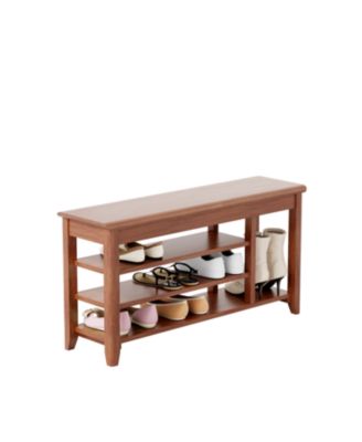Solid Wood Shoe Rack Bench - 550lb Capacity - Entryway/Hallway