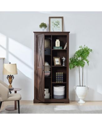 Farmhouse Cabinet with Barn Doors and Shelves