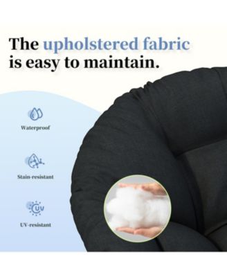 40" Ergonomic Wicker Chair with Cloud Cushion and 3-Proof Cover for Indoor Comfort