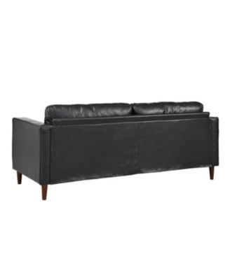 Mid-Century Modern Tufted Sofa with Bolster Pillows