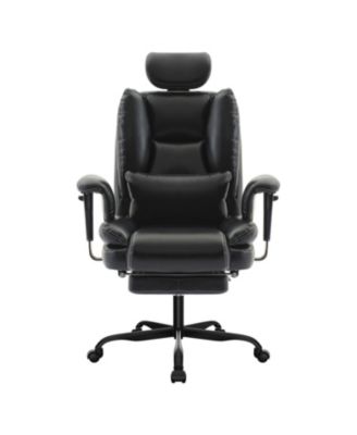 Ergonomic Office Chair 200kg Lumbar Support Headrest - Black