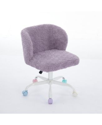Violet Artificial Rabbit Hair Office Chair