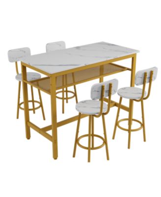 Kitchen Counter Height Table Set (Bar Table with 4 Chairs):
