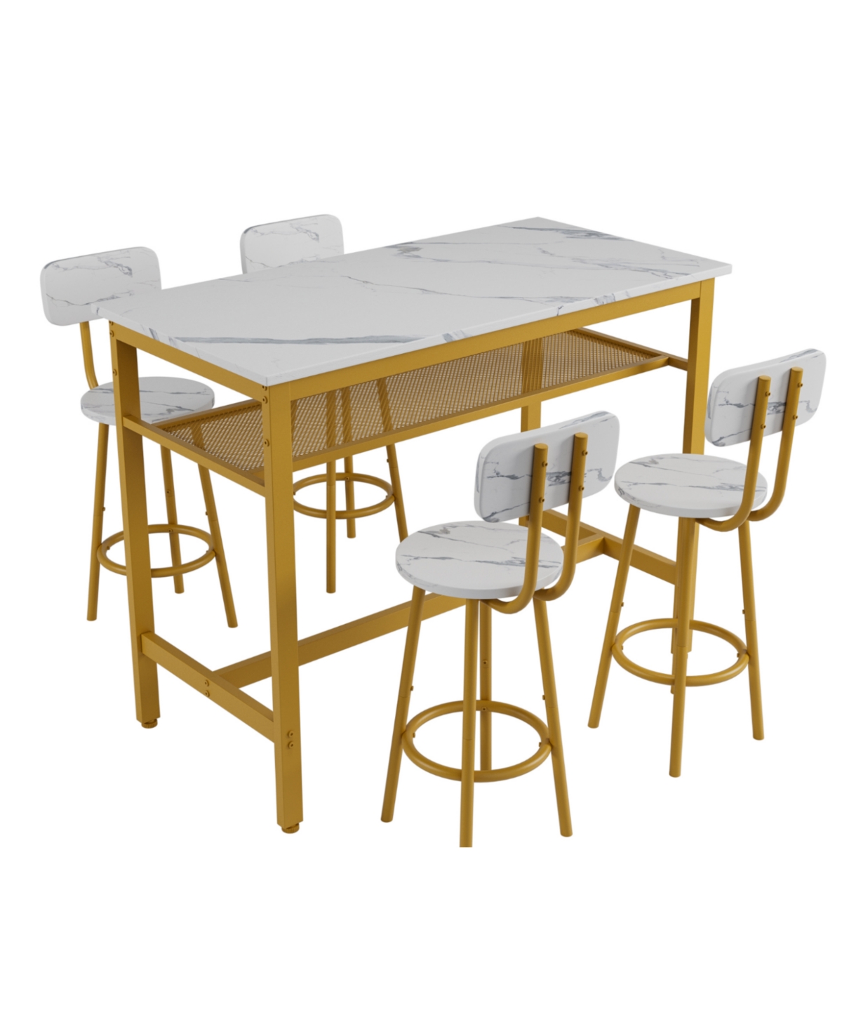 Streamdale Furniture5-Piece Kitchen Counter Height Table Set (Bar Table with 4 Chairs):