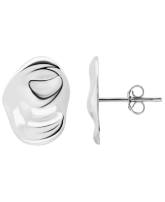 Sterling Silver Abstract Oval Shape Post Earrings, Macy's Exclusive