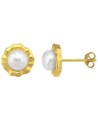 Cultured Freshwater Pearl (6mm) Post Earrings, Macy's Exclusive