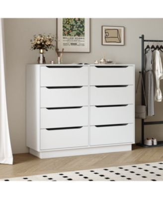 8-Drawer White Dresser, 47.2" Wide, Large Capacity Storage
