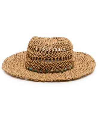 Beaded Trim Western Hat