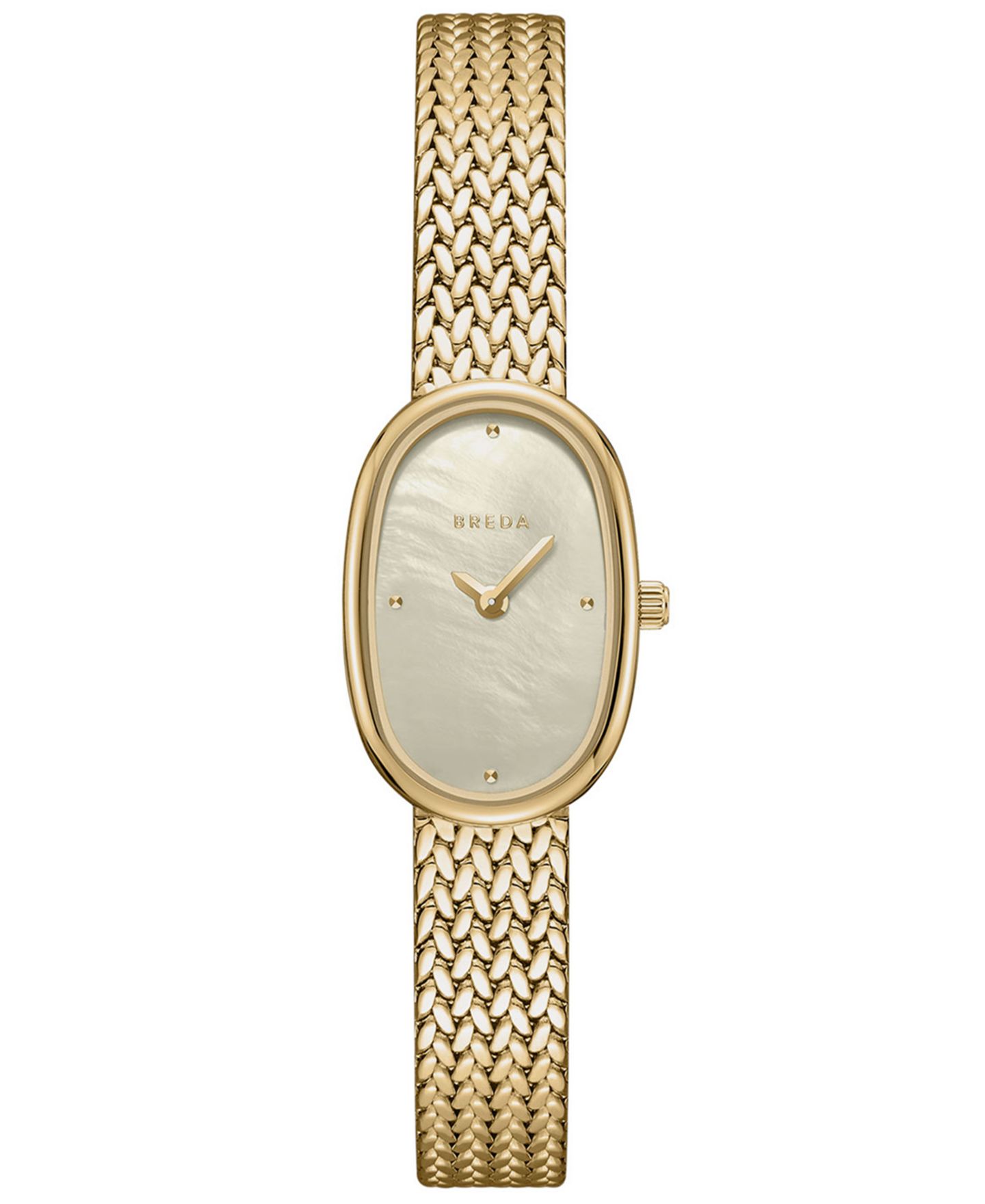 Женские часы BREDA 'Jane Tethered' Gold Stainless Steel Mesh Watch, 18mm — фото 1