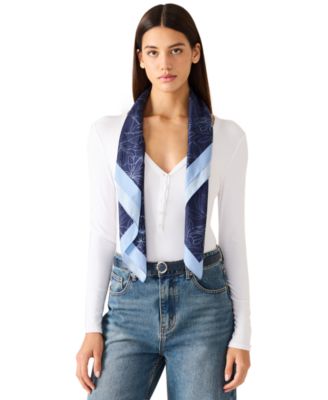 Sketch Floral Voile Square Scarf