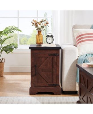 Farmhouse End Table with Barn Door