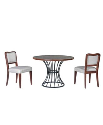 42" Round Oak Dining Set- Table & 2 Chairs