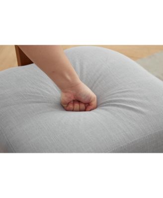  Linen Fabric Modern Armless Dining Chairs, Gray (Set of 2