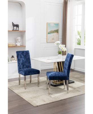  Velvet Dining Chairs (Set of 2) - Deep Blue