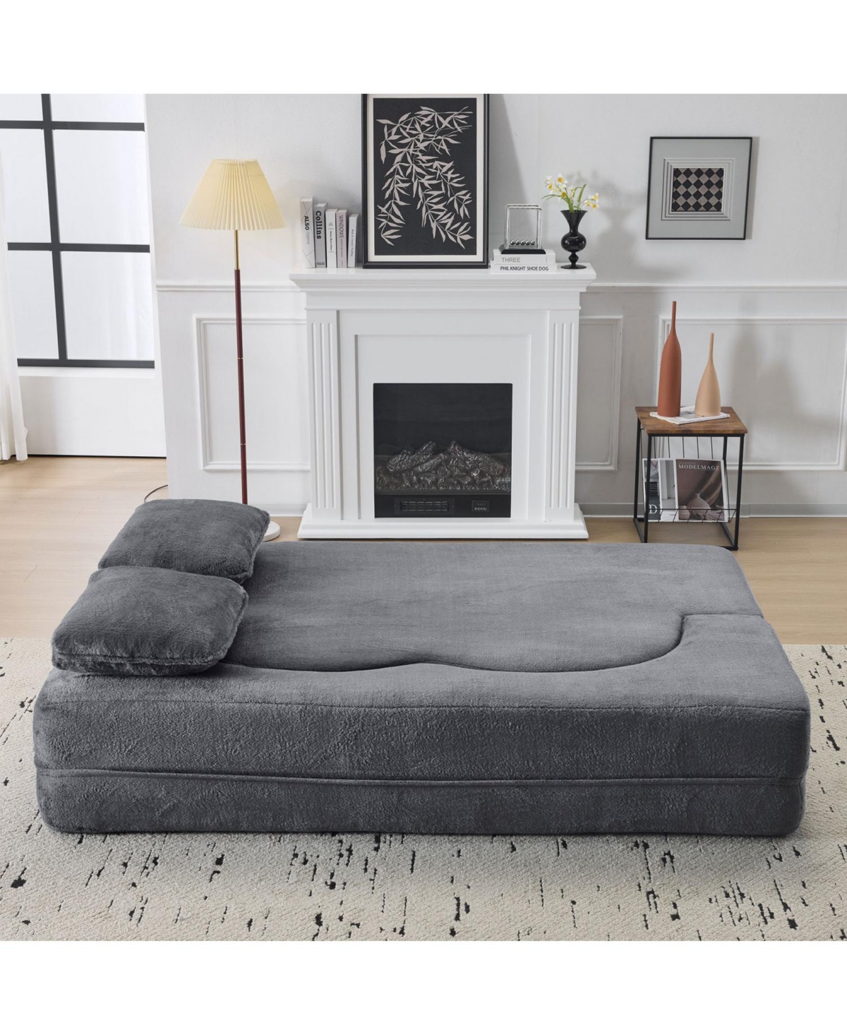 Streamdale Furniture Streamdale Queen Chenille Foldable Sofa Bed - Convertible Futon Couch