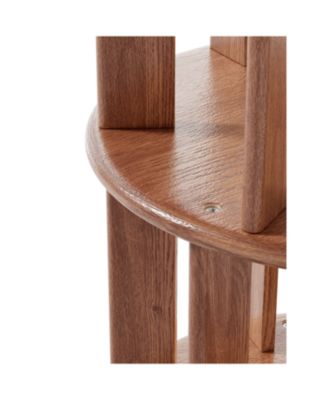 Rotating Wood Bookshelf on Wheels - 5 Tier - Walnut