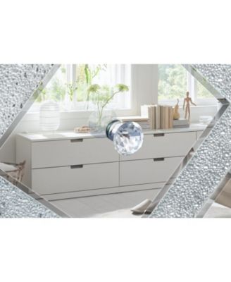 47" Mirror TV Console - Diamond Doors Open Storage