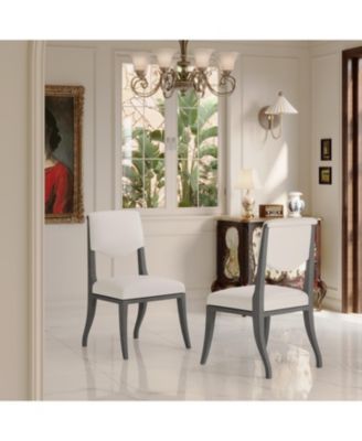  Oak Gray Upholstered Dining Chairs (Set of 2)