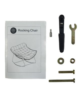 Rattan Rocking Chair, Anti-Tip, 450LB Capacity.