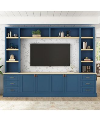  Farmhouse Entertainment Center Wall Unit for 75" TV
