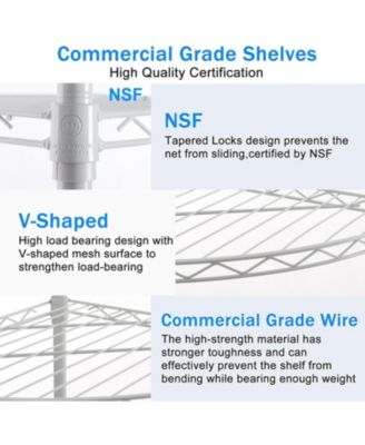 6-Tier Corner Wire Shelf - White